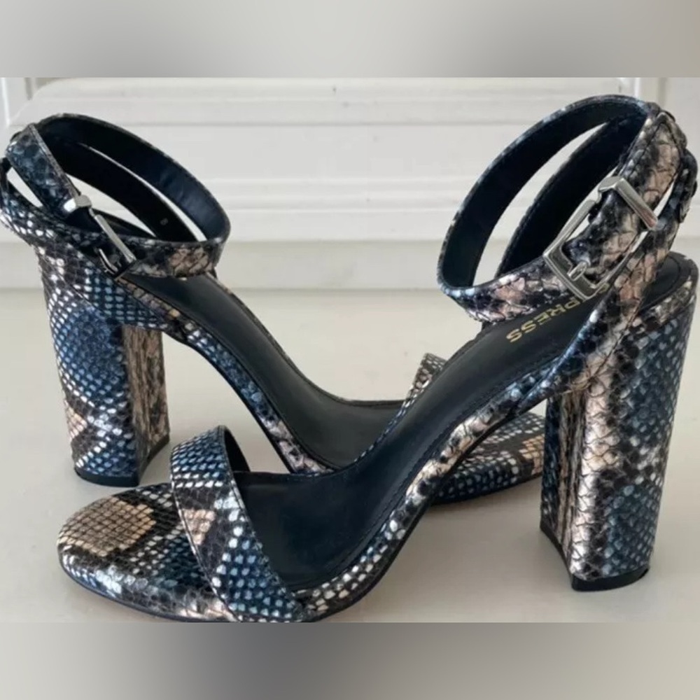 Express SNAKESKIN HEELS